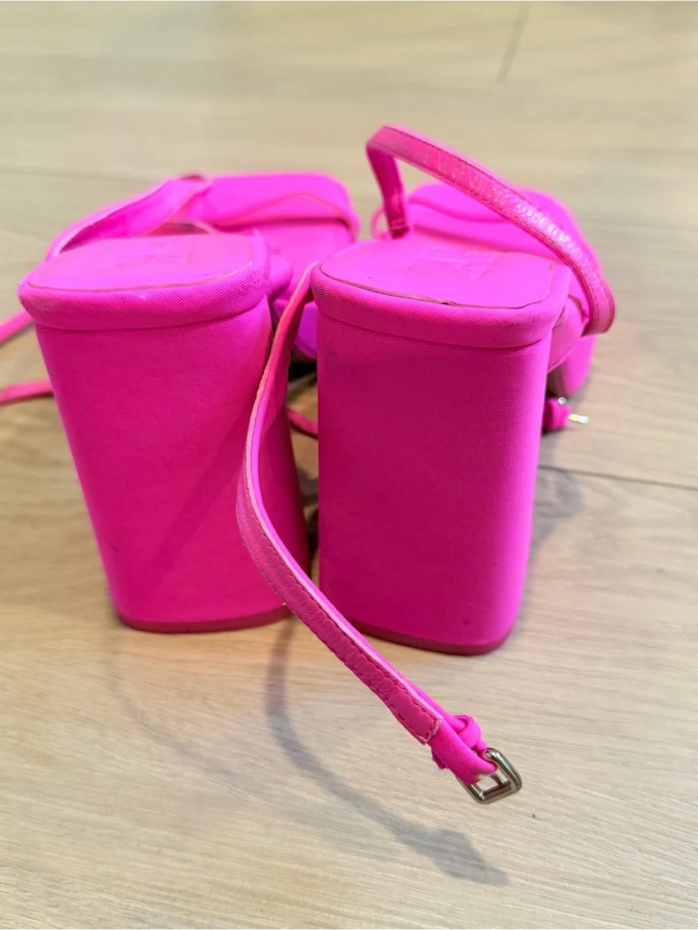 EUC Zara Hot Pink Square Toe Platform Bratz Heels 8.5